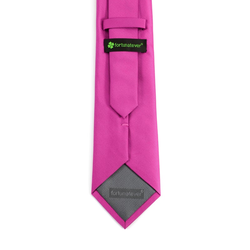 fortunatever Mens Solid Color Tie,Slim&Formal Necktie With Multiple Colors(2.36''&3.35'') (Magenta Red, 2.36'' Width) - Image 2